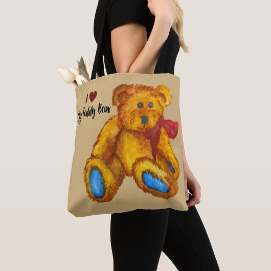 Ich Liebe meinen Teddybär Tasche (Von Nahem)