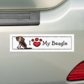 Ich Liebe meinen Tricolor-Beagle Autoaufkleber (Auf Auto)