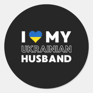 Ich liebe meinen ukrainischen Husky Runder Aufkleber