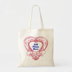 Ich Liebe meinen Vater! Foto Red Hearts Tragetasche