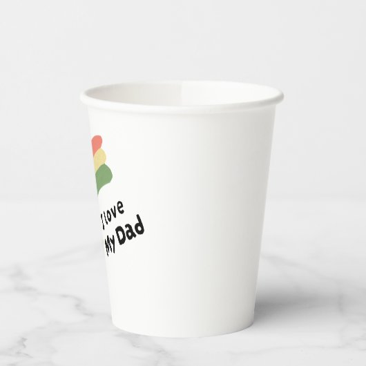 Ich Liebe meinen Vater Pappbecher (Links)