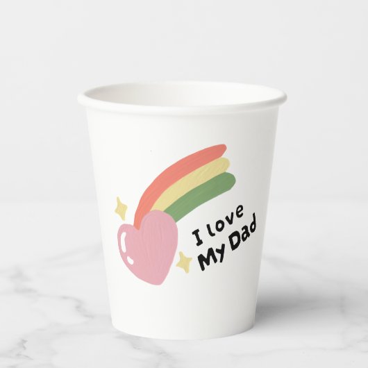 Ich Liebe meinen Vater Pappbecher (Vorderseite)