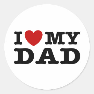 Ich Liebe meinen Vater Runder Aufkleber