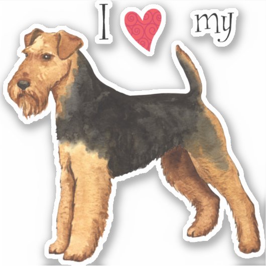 Ich Liebe meinen Welsh Terrier Vinyl Sticker (Vorderseite)