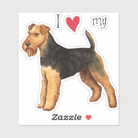 Ich Liebe meinen Welsh Terrier Vinyl Sticker (Blatt)