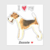 Ich Liebe meinen Wire Fox Terrier Vinyl Sticker (Blatt)