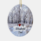 Ich Liebe meinen wunderschönen Vater - SchneeWinte Keramikornament (Rechts)