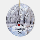 Ich Liebe meinen wunderschönen Vater - SchneeWinte Keramikornament (Links)