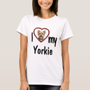 Ich liebe meinen Yorkie - Süßes rotes Herz-Hunde-F T-Shirt