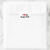 Ich Liebe meinen Zuckerpuff Herz-Aufkleber (Tasche)