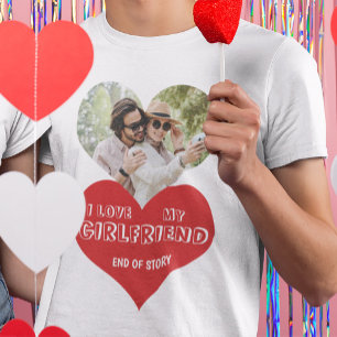 Ich Liebe meiner Freundin personalisiertes Foto He T-Shirt