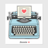 Ich Liebe meiner Schreibmaschine Aufkleber (Blatt)