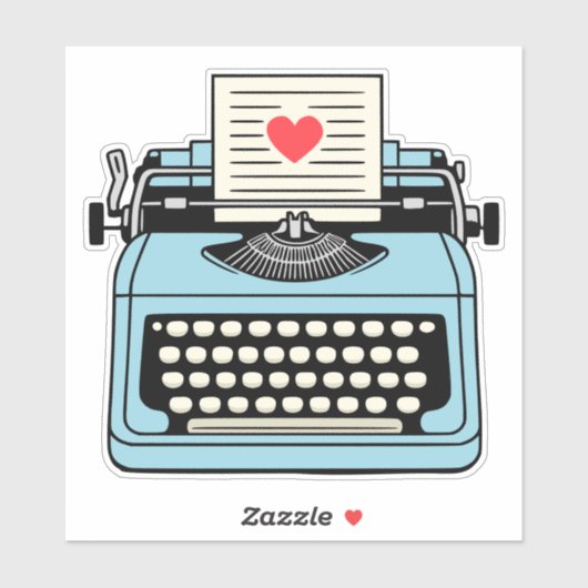 Ich Liebe meiner Schreibmaschine Aufkleber (Blatt)