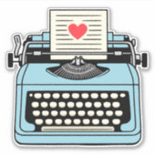 Ich Liebe meiner Schreibmaschine Aufkleber (Vorderseite)