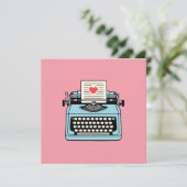 Ich Liebe meiner Schreibmaschine Feiertagskarte (Stehend Vorderseite)