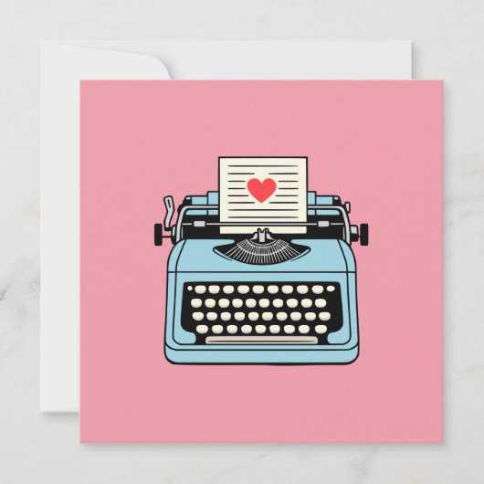 Ich Liebe meiner Schreibmaschine Feiertagskarte (Vorderseite)