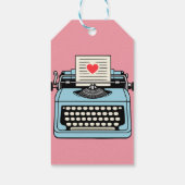 Ich Liebe meiner Schreibmaschine Geschenkanhänger (Rückseite)