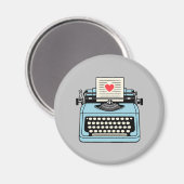 Ich Liebe meiner Schreibmaschine Magnet (Vorderseite/Rückseite)