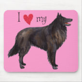 Ich Liebe meines belgischen Schafhundes Mousepad (Vorne)