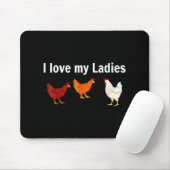 Ich liebe meines Damen Huhn  Mousepad (Mit Mouse)