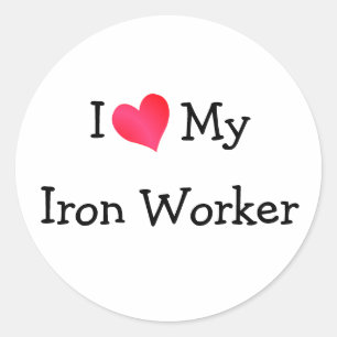 Ich Liebe meines Eisenerarbeiters Runder Aufkleber