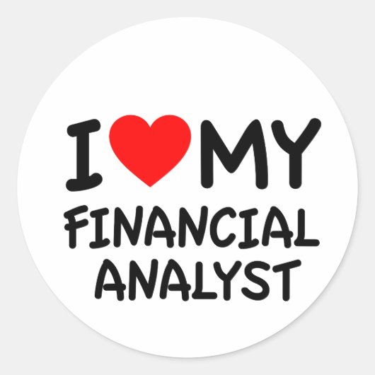 Ich Liebe meines Finanzanalytikers Runder Aufkleber (Vorderseite)