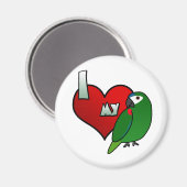 Ich Liebe meines Hahns Ara Magnet (Vorderseite/Rückseite)