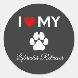 Ich Liebe meines Labrador Retriever-Hundes Runder Aufkleber