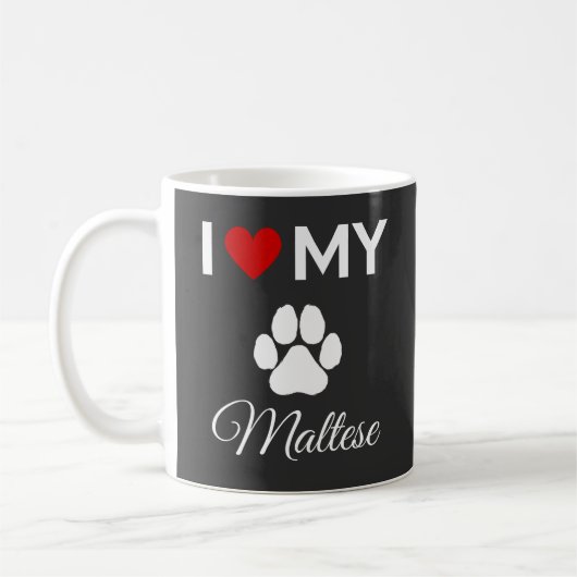 Ich Liebe meines Malteserhundes Kaffeetasse (Links)