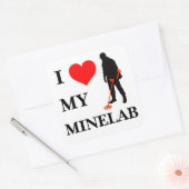 Ich Liebe meines Minelab-Aufklebers Quadratischer Aufkleber (Umschlag)