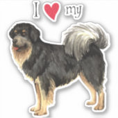 Ich Liebe meines tibetischen Mastiff Vinyl Sticker (Vorderseite)