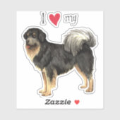 Ich Liebe meines tibetischen Mastiff Vinyl Sticker (Blatt)