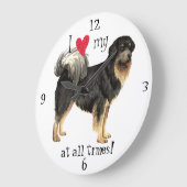 Ich Liebe meines tibetischen Mastiffs Große Wanduhr (Winkel)