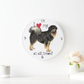 Ich Liebe meines tibetischen Mastiffs Große Wanduhr (Zuhause)
