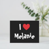 Ich liebe Melanie Postkarte (Stehend Vorderseite)