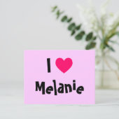 Ich liebe Melanie Postkarte (Stehend Vorderseite)