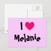Ich liebe Melanie Postkarte (Vorne/Hinten)