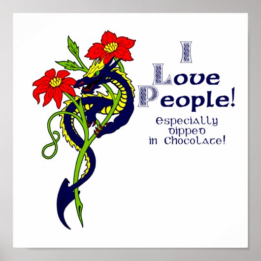 Ich Liebe Menschen Besonders in Schokolade getauch Poster (Vorne)