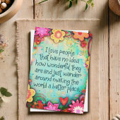 Ich Liebe Menschen Hübsch Whimsical floral fröhlic Karte