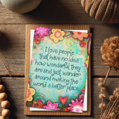 Ich Liebe Menschen Hübsch Whimsical floral fröhlic Karte