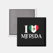 Ich liebe Merida Herz Mexiko-Flagge Magnet (Vorderseite/Rückseite)