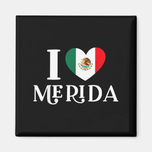 Ich liebe Merida Herz Mexiko-Flagge Magnet