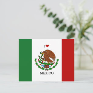 ich liebe Mexiko - Mexikanische Flagge, Feiertagspostkarte