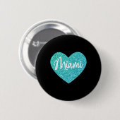 Ich liebe Miami Florida Herz Button (Vorne & Hinten)