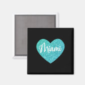 Ich liebe Miami Florida Herz Magnet (Vorderseite/Rückseite)