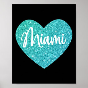 Ich liebe Miami Florida Herz Poster