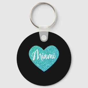 Ich liebe Miami Florida Herz Schlüsselanhänger
