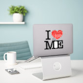 Ich Liebe mich Aufkleber (Laptop auf Schreibtisch)