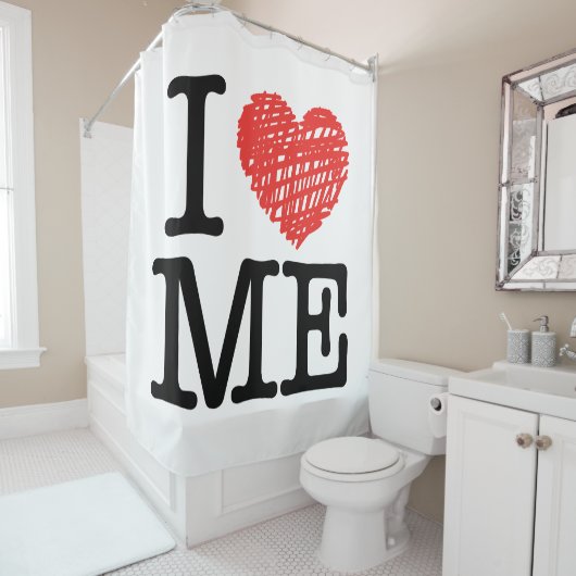 Ich Liebe mich Duschvorhang (Beispiel)