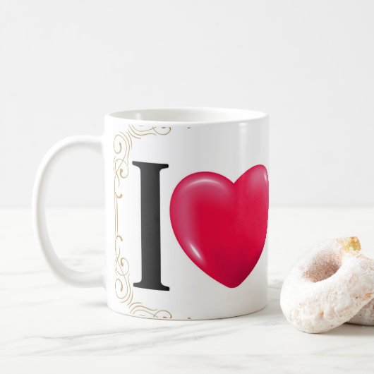 Ich Liebe mich Elagant Kaffeetasse (Mit Donut)